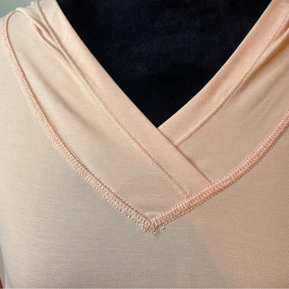 Women’s Peach V-Neck Hoodie Top - Picture 5 of 8